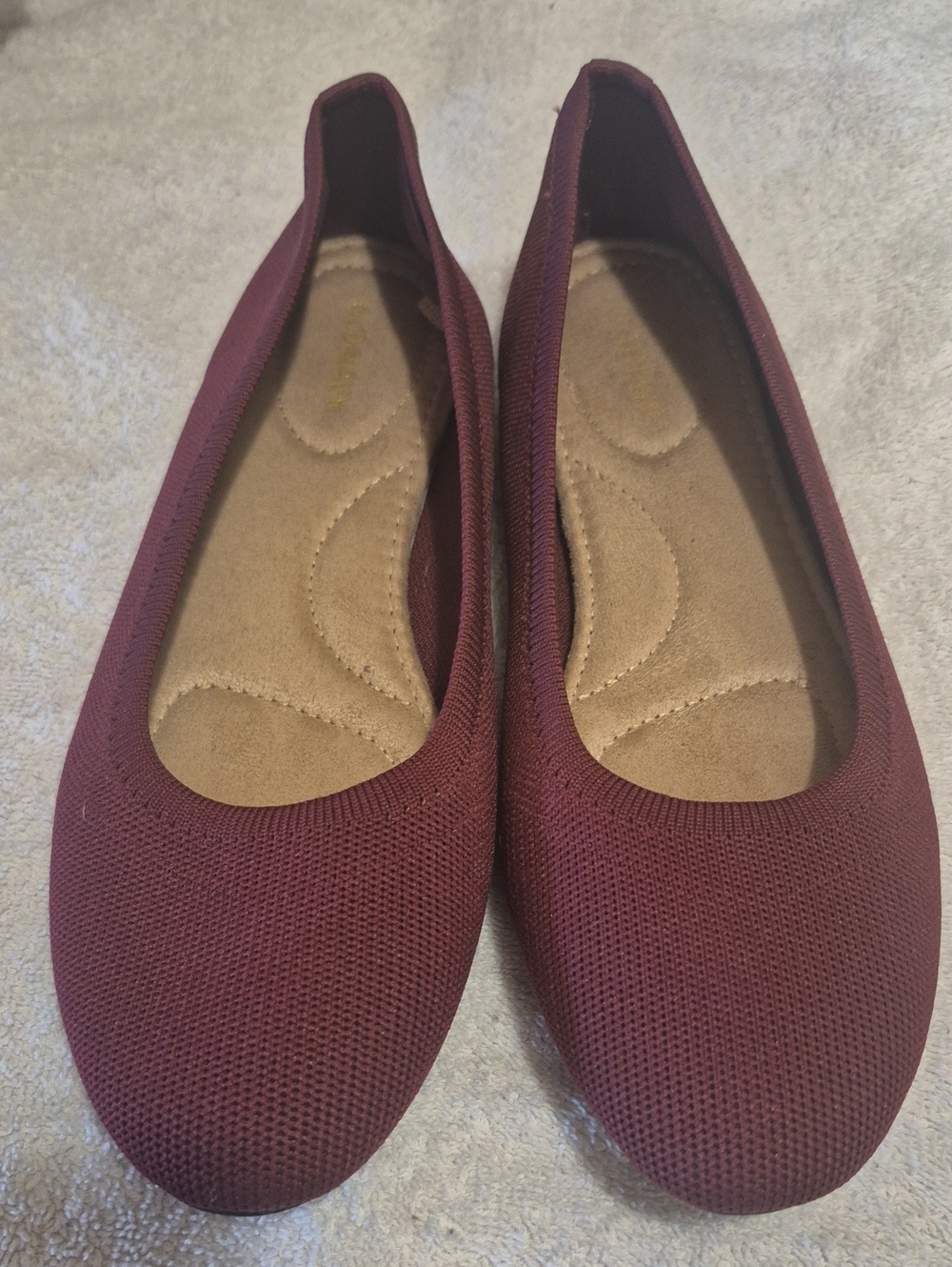 Old Navy Women's Knit Ballet Flats in Burgundy